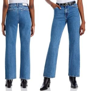 Re/Done Westley High Rise Ankle Jeans Blue Mere Straight Leg Comfort Stretch 29